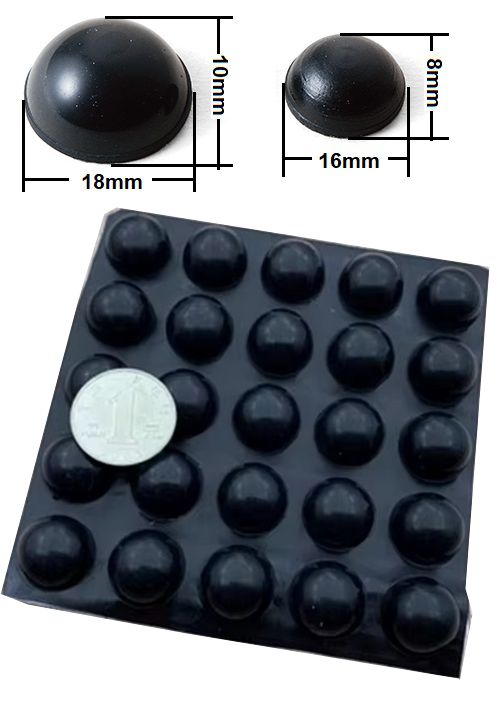 Pies de goma 18x10-16x8mm